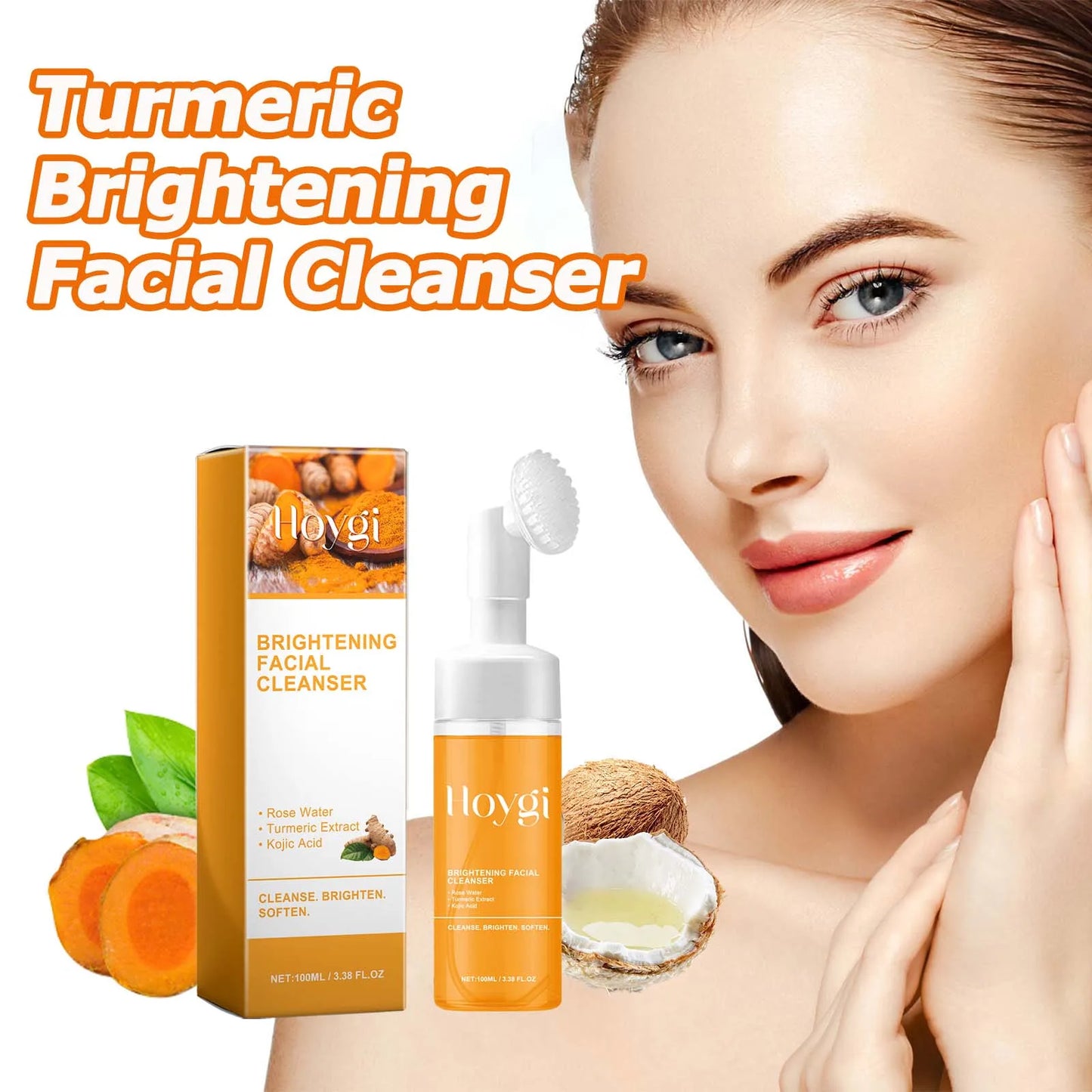 Turmeric Face Cleanser 🧡 Anti-Acne & Brightening Foam